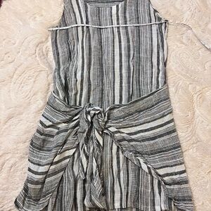 DREW Black and White Striped Mini Dress